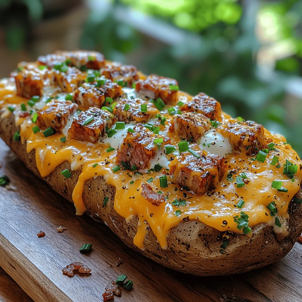 Die ultimativ gefüllte Ofenkartoffel mit Steakstückchen ist nicht nur ein einfaches Gericht, sondern eine wahre Geschmacksexplosion, die sowohl als Hauptgericht als auch als herzhaftes Snack-Angebot begeistert. Diese Kombination aus zarter, gebackener Kartoffel, saftigem Steak, schmelzendem Käse und knusprigen Speckstückchen macht jede Mahlzeit zu etwas ganz Besonderem. In vielen Haushalten hat sich dieses Rezept als beliebte Wahl etabliert, da es nicht nur köstlich ist, sondern auch einfach zuzubereiten.
