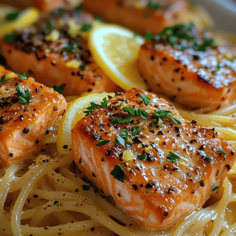 Die Zutaten für Zesty Lemon Garlic Salmon Pasta sind nicht nur geschmacklich aufeinander abgestimmt, sondern bringen auch gesundheitliche Vorteile mit sich. Jedes Element hat seine eigene Rolle und trägt zur Gesamtkomposition des Gerichts bei. Lassen Sie uns einen genaueren Blick auf die Hauptzutaten werfen.