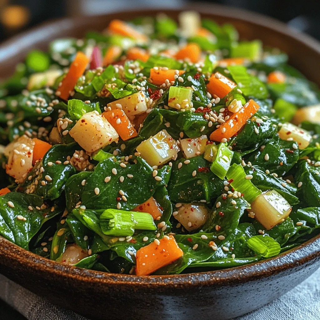 Wenn es um die koreanische Küche geht, gibt es zahlreiche köstliche und gesunde Gerichte, die die Sinne ansprechen. Einer der schmackhaftesten und zugleich einfachsten Salate ist der herzhafte koreanische Spinat-Salat, bekannt als Sigeumchi Namul. Dieser Salat ist nicht nur ein fester Bestandteil der traditionellen koreanischen Küche, sondern erfreut sich auch international großer Beliebtheit. Mit seiner frischen, knackigen Textur und dem unverwechselbaren Geschmack ist er eine wunderbare Beilage, die gut zu Reisgerichten, gegrilltem Fleisch und anderen koreanischen Spezialitäten passt.
