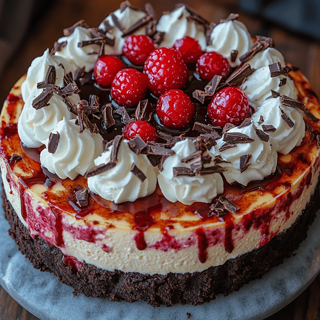 Der Dekadente Dunkle Schokoladen-Himbeer-Käsekuchen ist nicht nur ein Fest für die Sinne, sondern auch ein wahres Meisterwerk der Backkunst. Diese delikate Kombination aus cremigem Käsekuchen, reichhaltiger dunkler Schokolade und frischen Himbeeren wird sowohl Schokoladenliebhaber als auch Käsekuchen-Fans begeistern. Dieser Käsekuchen vereint die Süße und Säure der Himbeeren mit der Bitterkeit der dunklen Schokolade, was zu einem harmonischen Geschmackserlebnis führt. Egal, ob Sie ihn für einen besonderen Anlass, ein Familienfest oder einfach nur zum Verwöhnen Ihres Gaumens zubereiten, dieser Käsekuchen wird garantiert alle begeistern.