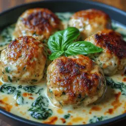 In der Welt der Küche gibt es kaum etwas Befriedigenderes als die Zubereitung von köstlichen und nahrhaften Gerichten, die sowohl den Gaumen erfreuen als auch das Herz erwärmen. Eines dieser besonderen Rezepte sind charmante Hähnchen-Ricotta-Fleischbällchen mit einer cremigen Spinat-Alfredo-Sauce. Diese Kombination vereint die zarte Textur von Hähnchenfleisch mit dem reichhaltigen Geschmack von Ricotta und Parmesan, während die Spinat-Alfredo-Sauce einen zusätzlichen Hauch von Frische und Cremigkeit hinzufügt.