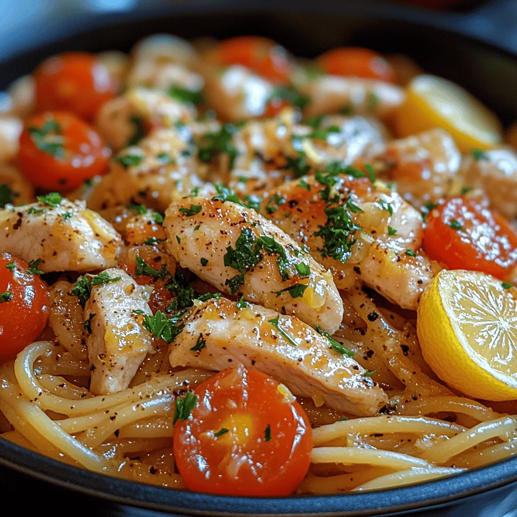 Die Zesty One-Pot Lemon Chicken Pasta ist nicht nur ein köstliches, sondern auch ein unkompliziertes Gericht, das perfekt für hektische Wochentage geeignet ist. Mit der Kombination aus zartem Hähnchen, frischen Kirschtomaten und dem spritzigen Geschmack von Zitrone wird dieses Rezept schnell zum Favoriten in Ihrer Küche. Dieses Gericht vereint frische Zutaten und eine einfache Zubereitung, sodass Sie in kürzester Zeit eine schmackhafte Mahlzeit auf dem Tisch haben.