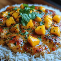 Das Kokos-Mango-Hühnchen-Curry ist eine exquisite Geschmackskombination, die tropische Aromen und eine cremige Konsistenz vereint. Dieses Gericht ist nicht nur einfach zuzubereiten, sondern bietet auch eine wunderbare Möglichkeit, die Aromen des Südens in Ihre Küche zu bringen. Mit seinen frischen Zutaten und aromatischen Gewürzen ist dieses Curry das perfekte Gericht für alle, die das Besondere suchen – sei es für ein gemütliches Abendessen mit der Familie oder für ein geselliges Beisammensein mit Freunden.