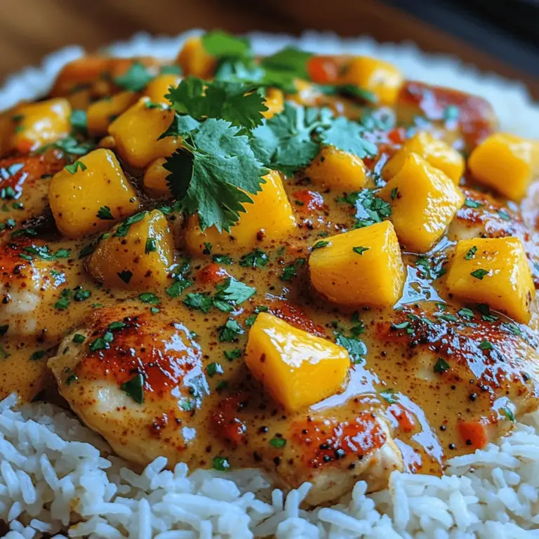 Das Kokos-Mango-Hühnchen-Curry ist eine exquisite Geschmackskombination, die tropische Aromen und eine cremige Konsistenz vereint. Dieses Gericht ist nicht nur einfach zuzubereiten, sondern bietet auch eine wunderbare Möglichkeit, die Aromen des Südens in Ihre Küche zu bringen. Mit seinen frischen Zutaten und aromatischen Gewürzen ist dieses Curry das perfekte Gericht für alle, die das Besondere suchen – sei es für ein gemütliches Abendessen mit der Familie oder für ein geselliges Beisammensein mit Freunden.