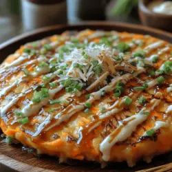 Okonomiyaki, oft als japanischer Pfannkuchen bezeichnet, ist eine köstliche und vielseitige Delikatesse, die sich durch ihre kreative Zubereitung und die Verwendung frischer Zutaten auszeichnet. Ursprünglich stammt Okonomiyaki aus Osaka, wo es als Straßenessen populär wurde. Der Name selbst bedeutet so viel wie „grill, was du magst“, was die Flexibilität und Individualität dieses Gerichts widerspiegelt. Man kann die Zutaten nach Belieben variieren und an die eigenen Vorlieben anpassen.