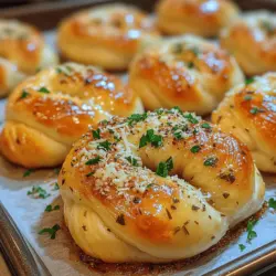 Buttrige Knoblauchknoten mit Parmesan sind eine wahre Gaumenfreude, die sowohl in geselligen Runden als auch bei festlichen Anlässen glänzen kann. Diese köstlichen Häppchen sind nicht nur einfach zuzubereiten, sondern überzeugen auch durch ihre perfekte Kombination aus knuspriger Außenseite und weichem, aromatischem Inneren. Der verführerische Duft von frischem Knoblauch und der herzhaft-würzige Geschmack von Parmesan machen diese Knoten unwiderstehlich. Egal, ob Sie sie als Snack, Beilage oder Teil eines Buffets servieren möchten, sie werden schnell zum Star auf jedem Tisch. In diesem Artikel erfahren Sie alles, was Sie über dieses köstliche Rezept wissen müssen, einschließlich der Zutaten, der Zubereitung und vielseitiger Serviervorschläge.