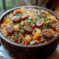 Omas Herzhaftes Jambalaya ist mehr als nur ein Gericht; es ist eine kulinarische Umarmung, die Erinnerungen weckt und die Sinne erfreut. Diese traditionelle kreolische Speise vereint zarte Andouille-Wurst, saftiges Hähnchen und frische Garnelen in einem würzigen Reisgericht, das perfekt für gesellige Abende oder besondere Anlässe ist. Jambalaya ist nicht nur ein Festmahl, sondern auch ein Ausdruck von Gemeinschaft und Kultur, das in vielen Haushalten im Süden der USA zubereitet wird. Die Aromen und Texturen verschmelzen zu einem harmonischen Gesamterlebnis, das sowohl alte als auch neue Generationen begeistert.