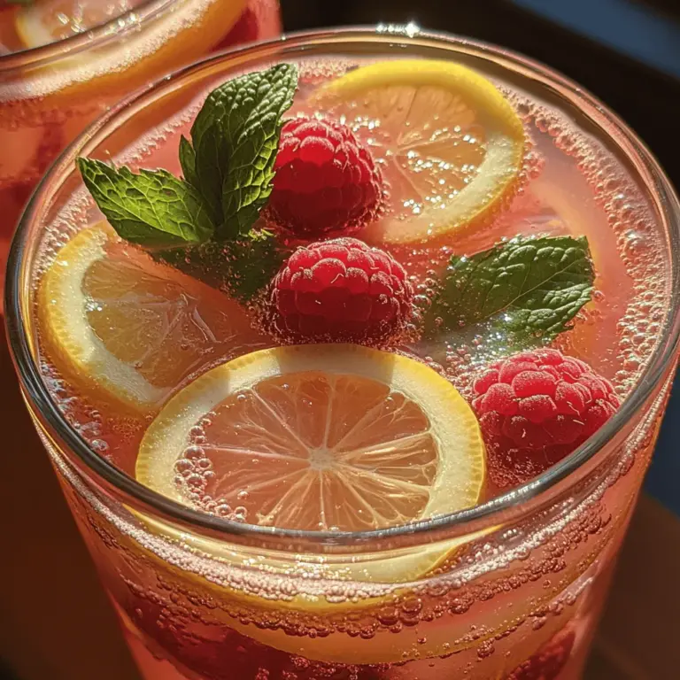 In dieser erfrischenden Jahreszeit gibt es nichts Besseres als ein Glas hausgemachte spritzige Himbeer-Zitronen-Limonade. Diese köstliche Limonade kombiniert die süßen Aromen frischer Himbeeren mit dem saftigen Geschmack von Zitronen und bietet eine perfekte Erfrischung an warmen Tagen. Die spritzige Himbeer-Zitronen-Limonade ist nicht nur ein Genuss für den Gaumen, sondern auch eine Augenweide. Die leuchtenden Farben der Himbeeren und Zitronen machen sie zum perfekten Getränk für Gartenpartys, Picknicks oder einfach für einen entspannten Nachmittag auf der Terrasse.