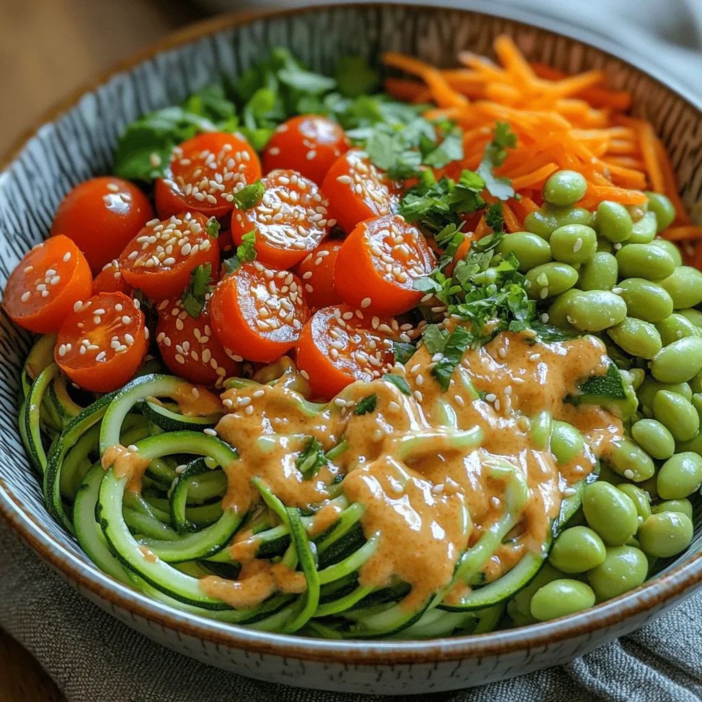 Der Zoodle Zen Bowl ist mehr als nur ein Gericht; es ist eine Feier frischer, gesunder Zutaten, die nicht nur das Auge erfreuen, sondern auch den Gaumen verwöhnen. Diese Bowl ist ideal für jeden Moment des Tages – ob zum Mittagessen, als leichtes Abendessen oder als gesunder Snack. Die Kombination aus knackigem Gemüse, gesunden Fetten und aromatischen Beigaben sorgt für ein ausgewogenes und nahrhaftes Essen, das voller Geschmack und Vitalität steckt.