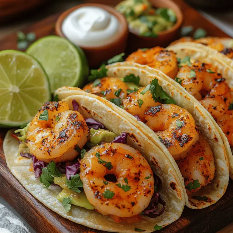 Die Kombination aus zarten Garnelen, aromatischem Knoblauch und cremiger Avocado macht diese Sizzling Garlic Butter Shrimp Tacos zu einem unwiderstehlichen Genuss. Wenn Sie nach einem schnellen Abendessen unter der Woche suchen oder eine gesellige Zusammenkunft mit Freunden planen, werden diese Tacos mit ihren frischen Aromen und köstlichen Texturen zum Highlight Ihres Tisches. Dieses Rezept ist nicht nur einfach zuzubereiten, sondern auch vollgepackt mit Geschmack und Nährstoffen, die sowohl den Gaumen erfreuen als auch das Wohlbefinden fördern.