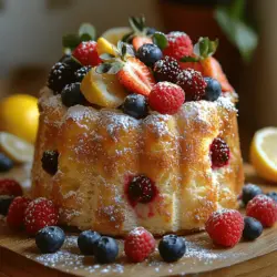 Der Zitronen-Beeren-Genuss Engelshaar-Kuchen ist ein wahres Meisterwerk der Backkunst, das nicht nur durch seine luftige Textur besticht, sondern auch durch die erfrischende Kombination aus spritzigen Zitronen und saftigen, bunten Beeren. Dieses köstliche Dessert ist perfekt für jede Gelegenheit, sei es ein festliches Familienessen, ein nachmittäglicher Kaffeeklatsch oder einfach nur eine süße Belohnung nach einem langen Tag. In diesem Artikel erfahren Sie alles, was Sie über diesen leichten und fruchtigen Kuchen wissen müssen – von den Zutaten und der Zubereitung bis hin zu interessanten Hintergrundinformationen über Engelshaar-Kuchen und die gesundheitlichen Vorteile der verwendeten Zutaten.