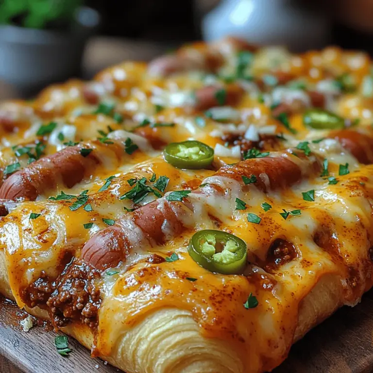 Wenn es um unkomplizierte und köstliche Gerichte geht, steht der Chili Cheese Dog Auflauf ganz oben auf der Liste. Dieser Auflauf kombiniert die klassischen Aromen von Chili, Käse und Hotdogs und bringt sie in einer herzhaften und sättigenden Form auf den Tisch. Mit nur wenigen Zutaten und einer schnellen Zubereitungszeit ist dieses Gericht nicht nur ideal für ein schnelles Abendessen unter der Woche, sondern auch perfekt für Partys oder Familientreffen. Jeder Bissen verspricht eine Explosion von Geschmack, die sowohl Kinder als auch Erwachsene begeistert.