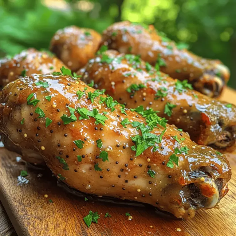Eine detaillierte Übersicht über die benötigten Zutaten ist unerlässlich, um sicherzustellen, dass das Rezept erfolgreich gelingt. Hier sind die Hauptzutaten für die süßen und sticky Honig-Senf glasierten Hähnchenschenkel: