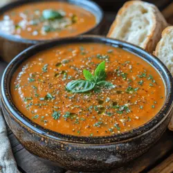 In der heutigen schnelllebigen Welt suchen viele von uns nach einfachen und köstlichen Rezepten, die nicht nur den Gaumen erfreuen, sondern auch Zeit sparen. Die Gemütliche Slow Cooker Cremige Tomatenglück ist genau das richtige Gericht für alle, die eine herzhafte, cremige Suppe möchten, ohne stundenlang in der Küche zu stehen. Diese Suppe vereint frische Zutaten mit einer sanften, cremigen Textur und ist perfekt für kalte Tage oder gesellige Abende. Die Kombination aus aromatischen Kräutern, geschmackvollen Tomaten und einer cremigen Basis macht dieses Gericht zu einem echten Gewinner, das sowohl Erwachsene als auch Kinder begeistert. Lassen Sie uns in die Details dieses köstlichen Rezepts eintauchen.
