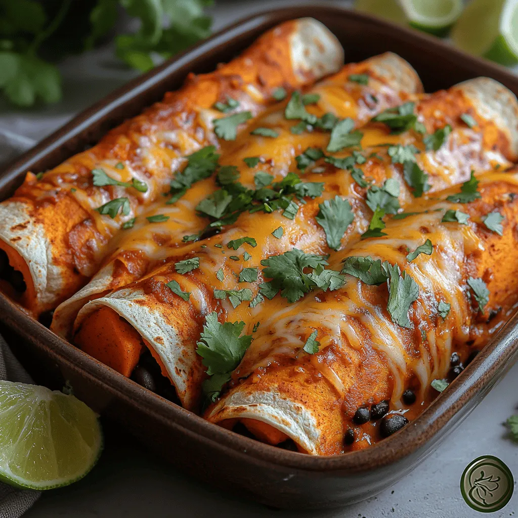Die Süßkartoffel-Schwarze-Bohnen-Enchiladas sind eine köstliche und gesunde Option für alle, die auf der Suche nach einem herzhaften, vegetarischen Gericht sind. Diese mexikanisch inspirierten Enchiladas kombinieren die Süße von Süßkartoffeln mit der herzhaften Fülle schwarzer Bohnen und dem Crunch von Mais. Sie sind nicht nur ein Genuss für den Gaumen, sondern auch eine hervorragende Wahl für eine ausgewogene Ernährung, da sie reich an Vitaminen, Mineralstoffen und Ballaststoffen sind.