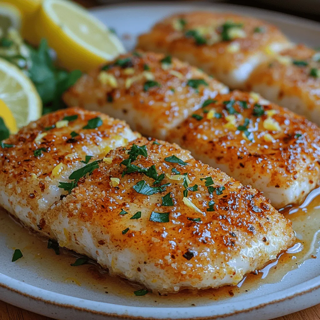 Willkommen in der Welt der köstlichen Fischgerichte! Heute stellen wir dir ein einfaches, aber beeindruckendes Rezept vor: Parmesan-Kruste Tilapia mit Zitronenbutter. Dieses Gericht vereint die zarte Textur des Tilapiafischs mit einer knusprigen, goldbraunen Kruste aus Parmesan und Semmelbröseln, abgerundet mit einer erfrischenden Zitronenbuttersauce. Egal, ob du ein erfahrener Koch oder ein Anfänger in der Küche bist, dieses Rezept wird dich begeistern und deine Gäste beeindrucken.