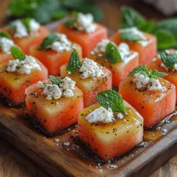 Die Auswahl der richtigen Zutaten ist entscheidend für den Geschmack und die Qualität dieser Häppchen. Die Hauptzutaten – Wassermelone, Feta-Käse und frische Minze – bringen nicht nur Geschmack, sondern auch eine Vielzahl von gesundheitlichen Vorteilen mit sich. Lassen Sie uns einen genaueren Blick auf jede dieser Zutaten werfen und deren Vorzüge erkunden.