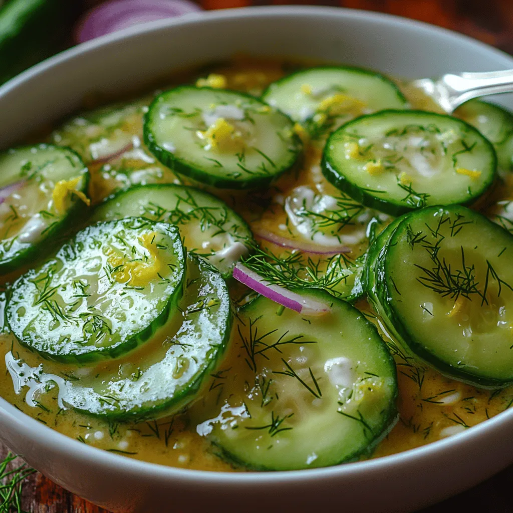 - Gurken: Die Hauptzutat und Basis dieses Salats sind die Gurken. Sie sind bekannt für ihren hohen Wassergehalt, der für eine erfrischende Wirkung sorgt und den Salat besonders leicht macht. Für dieses Rezept verwenden wir zwei große englische Gurken, die sich durch ihre glatte Haut und ihren milden Geschmack auszeichnen.