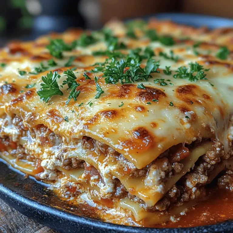 Um diese köstliche Lasagne zuzubereiten, benötigen Sie die folgenden Zutaten, die in vier Hauptkategorien unterteilt sind: die Fleischmischung, die Käsemischung, die Tomatensauce und die Zusammenstellung der Lasagne.