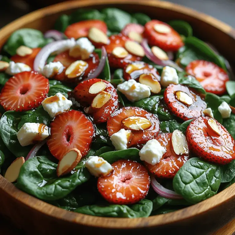 Der Erdbeer-Spinat-Salat ist mehr als nur ein einfaches Gericht – er ist ein wahres Fest für die Sinne. Mit seiner lebendigen Farbpalette und dem harmonischen Zusammenspiel aus süßen, herzhaften und nussigen Aromen ist dieser Salat die perfekte Wahl für warme Tage, Grillfeste oder als leichtes Mittagessen. Die Kombination aus frischen Erdbeeren, zartem Babyspinat, cremigem Feta und knusprigen Mandeln sorgt nicht nur für eine exquisite Geschmackserfahrung, sondern auch für eine Fülle an Nährstoffen. In diesem Artikel erfahren Sie, wie Sie diesen köstlichen Salat zubereiten können, welche gesundheitlichen Vorteile die einzelnen Zutaten bieten und wie vielseitig er in verschiedenen Anlässen eingesetzt werden kann.
