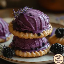 Die Basis unserer Brombeer-Lavendel-Eis-Sandwiches bilden die Kekse, die eine wichtige Rolle in der Textur und im Geschmack des Endprodukts spielen. Hier sind die Hauptzutaten für die Kekse und ihre jeweilige Funktion: