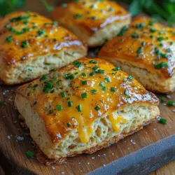 Ursprünglich stammen Scones aus Schottland, wo sie traditionell zum Tee serviert wurden. Die ersten Scones waren eher einfach und wurden oft aus Hafermehl hergestellt. Mit der Zeit entwickelten sich verschiedene Varianten, einschließlich der beliebten süßen Scones, die häufig mit Marmelade und Sahne serviert werden. Die herzhaften Varianten, wie diese Kräuter-Cheddar-Scones, sind jedoch in den letzten Jahren immer beliebter geworden. Sie bieten eine wunderbare Möglichkeit, den Geschmack von Käse und Kräutern in einem leicht zu essenden Gebäck zu genießen.
