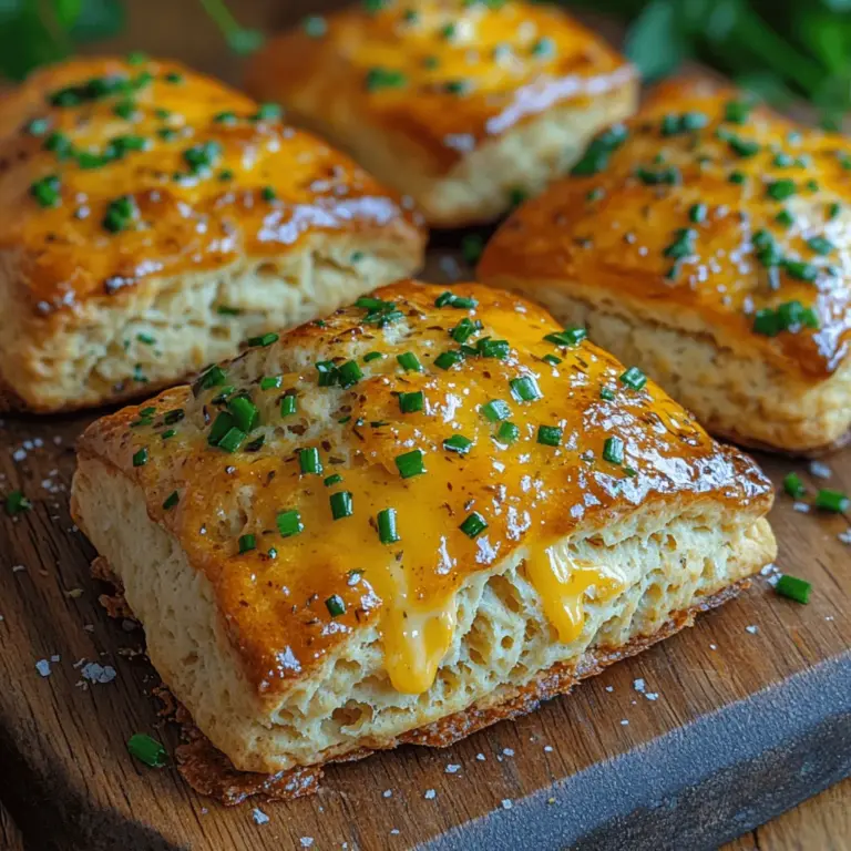 Ursprünglich stammen Scones aus Schottland, wo sie traditionell zum Tee serviert wurden. Die ersten Scones waren eher einfach und wurden oft aus Hafermehl hergestellt. Mit der Zeit entwickelten sich verschiedene Varianten, einschließlich der beliebten süßen Scones, die häufig mit Marmelade und Sahne serviert werden. Die herzhaften Varianten, wie diese Kräuter-Cheddar-Scones, sind jedoch in den letzten Jahren immer beliebter geworden. Sie bieten eine wunderbare Möglichkeit, den Geschmack von Käse und Kräutern in einem leicht zu essenden Gebäck zu genießen.