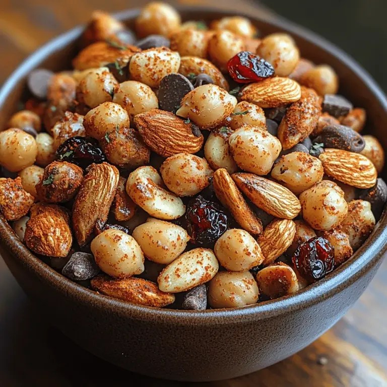 Kichererbsen Knusper Delights sind nicht nur ein einfacher Snack, sondern auch ein wahres Fest für die Sinne. Diese köstlichen, knusprigen Kichererbsen sind nicht nur nährstoffreich, sondern auch unglaublich vielseitig. Sie können als gesunder Snack für zwischendurch genossen werden, als Topping für Salate dienen oder sogar in Müsliriegeln verwendet werden. Die Kombination von Gewürzen, Nüssen und Trockenfrüchten sorgt für ein harmonisches Geschmackserlebnis, das sowohl süß als auch herzhaft ist.