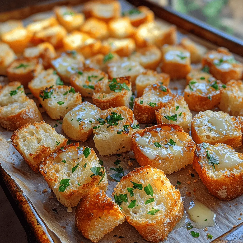 Croutons sind das i-Tüpfelchen auf vielen Gerichten – sei es in einem frischen Salat, als Würze für eine cremige Suppe oder einfach als Snack für zwischendurch. Die knusprigen Knoblauchbutter-Croutons kombinieren die Aromen von frisch gebackenem Brot, aromatischem Knoblauch und einer Vielzahl von Kräutern, um ein Geschmacksprofil zu schaffen, das einfach unwiderstehlich ist. Dieses Rezept ist nicht nur einfach und schnell zuzubereiten, sondern verleiht jedem Gericht eine besondere Note und ist somit ein Muss in jeder Küche.
