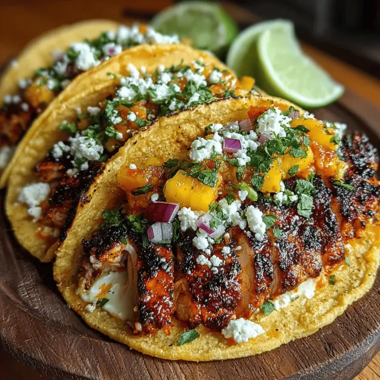 Wenn es um die Kombination von Aromen geht, sind die süßen und würzigen Pfirsich-Salsa gegrillte Hähnchen-Tacos ein absolutes Highlight. Diese Taco-Variante bringt die Frische des Sommers direkt auf Ihren Tisch und kombiniert saftiges, gegrilltes Hähnchen mit einer lebhaften, fruchtigen Salsa. Ideal für Grillabende oder schnelle Wochentagsessen, sind diese Tacos sowohl geschmacklich als auch visuell ansprechend.