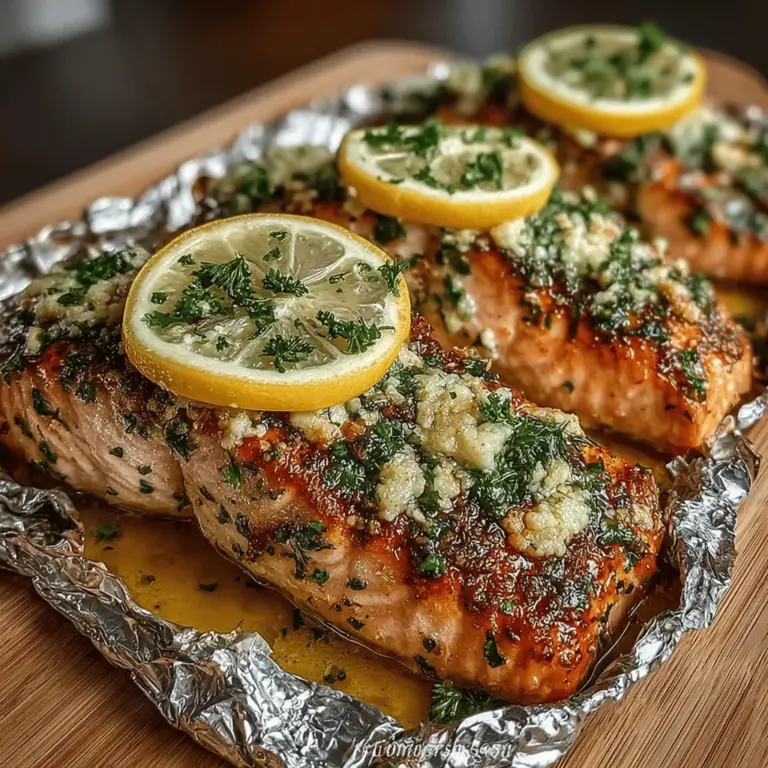 Lachs ist nicht nur lecker, sondern auch äußerst gesund. Er ist reich an Omega-3-Fettsäuren, die für die Gesundheit des Herzens wichtig sind, und enthält viele essentielle Nährstoffe wie Vitamin D und B-Vitamine. Darüber hinaus ist er einfach zuzubereiten und lässt sich hervorragend mit verschiedenen Geschmäckern kombinieren. In diesem Rezept verwenden wir eine Kombination aus frischem Knoblauch, Petersilie, Dill und Zitrone, um den natürlichen Geschmack des Lachses zu unterstreichen und ihm eine köstliche Note zu verleihen.