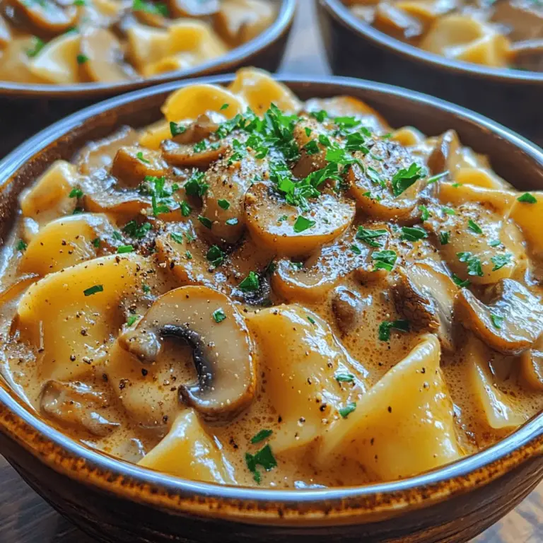 Willkommen zu unserem köstlichen Rezept für cremige Pilz-Stroganoff-Schalen! Dieses Gericht ist nicht nur ein Klassiker der Comfort Food-Küche, sondern auch eine perfekte Wahl für alle Pilzliebhaber und Vegetarier. Der herzhaft-cremige Geschmack, kombiniert mit der Textur der breiten Eiernudeln, macht dieses Rezept zu einem echten Gaumenschmaus. Egal, ob du ein erfahrener Koch bist oder gerade erst anfängst, dieses Gericht zuzubereiten, es bietet dir die Gelegenheit, mit frischen, hausgemachten Zutaten zu experimentieren und eine köstliche Mahlzeit zu kreieren.