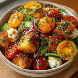 Der Tomaten-Mozzarella-Panzanella-Salat ist ein wahrer Genuss für alle Liebhaber frischer und gesunder Küche. Ursprünglich stammt dieser Salat aus der italienischen Region Toskana und erfreut sich auch hierzulande großer Beliebtheit. Die Kombination aus reifen, saftigen Tomaten, cremigem Mozzarella und knusprigem Brot schafft nicht nur eine harmonische Geschmacksbalance, sondern ist auch eine wunderbare Möglichkeit, altbackenes Brot zu verwerten.