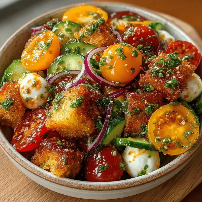 Der Tomaten-Mozzarella-Panzanella-Salat ist ein wahrer Genuss für alle Liebhaber frischer und gesunder Küche. Ursprünglich stammt dieser Salat aus der italienischen Region Toskana und erfreut sich auch hierzulande großer Beliebtheit. Die Kombination aus reifen, saftigen Tomaten, cremigem Mozzarella und knusprigem Brot schafft nicht nur eine harmonische Geschmacksbalance, sondern ist auch eine wunderbare Möglichkeit, altbackenes Brot zu verwerten.