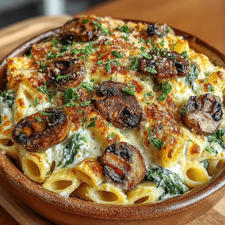 Willkommen zu einem köstlichen Rezept, das sowohl geschmacklich als auch in seiner Nährstoffvielfalt überzeugt: der Käse-Spinat-Pilz-Pasta-Auflauf. Dieses Gericht vereint die herzhaften Aromen von frischem Spinat, zarten Champignons und cremigen Käsesorten zu einem unwiderstehlichen Auflauf, der sich perfekt für ein Familienessen, ein gemütliches Abendessen mit Freunden oder auch als Meal Prep für die Woche eignet.