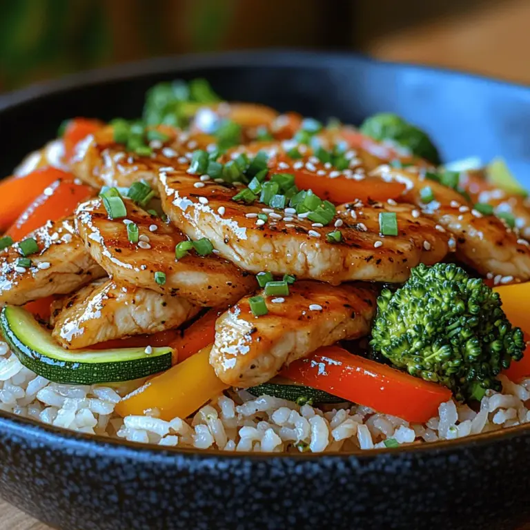 Das Bunte Hähnchen-Gemüse-Wok-Gericht ist ein klassisches Beispiel für die köstliche Kombination aus gesundem Gemüse und zartem Hähnchenfleisch. Dieses Gericht ist nicht nur nährstoffreich, sondern auch schnell und einfach zuzubereiten, was es perfekt für hektische Wochentage macht. Der Wok ist eine hervorragende Kochmethode, um in kürzester Zeit Aromen zu intensivieren und die Nährstoffe der Zutaten zu bewahren. Mit seinen leuchtenden Farben und aromatischen Gewürzen erfreut sich dieses Gericht großer Beliebtheit in vielen Küchen weltweit und bietet eine köstliche Möglichkeit, frisches Gemüse in die Ernährung zu integrieren.
