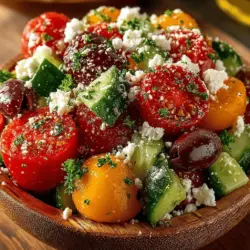 Der erfrischende mediterrane Tomaten Gurken Feta Salat ist eine köstliche, gesunde und einfach zuzubereitende Salatvariante, die perfekt für warme Sommertage oder als Beilage zu Grillgerichten geeignet ist. Dieses Rezept vereint die Aromen des Mittelmeers und bietet eine ausgewogene Kombination aus frischen Gemüsesorten, herzhaftem Feta-Käse und aromatischen Kräutern. Die Leichtigkeit und Frische dieses Salats machen ihn zu einem Favoriten unter Familien, Kochliebhabern und gesundheitsbewussten Essern.