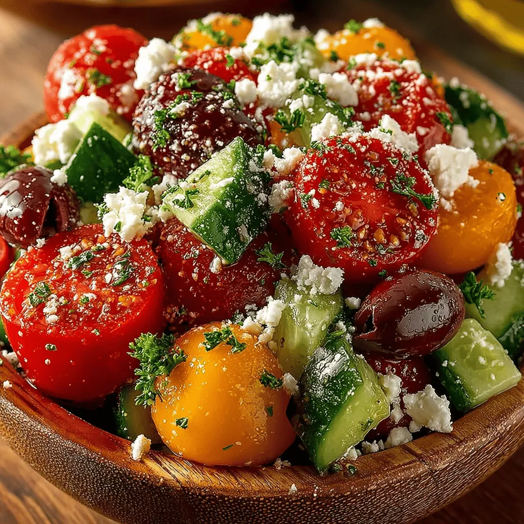 Der erfrischende mediterrane Tomaten Gurken Feta Salat ist eine köstliche, gesunde und einfach zuzubereitende Salatvariante, die perfekt für warme Sommertage oder als Beilage zu Grillgerichten geeignet ist. Dieses Rezept vereint die Aromen des Mittelmeers und bietet eine ausgewogene Kombination aus frischen Gemüsesorten, herzhaftem Feta-Käse und aromatischen Kräutern. Die Leichtigkeit und Frische dieses Salats machen ihn zu einem Favoriten unter Familien, Kochliebhabern und gesundheitsbewussten Essern.
