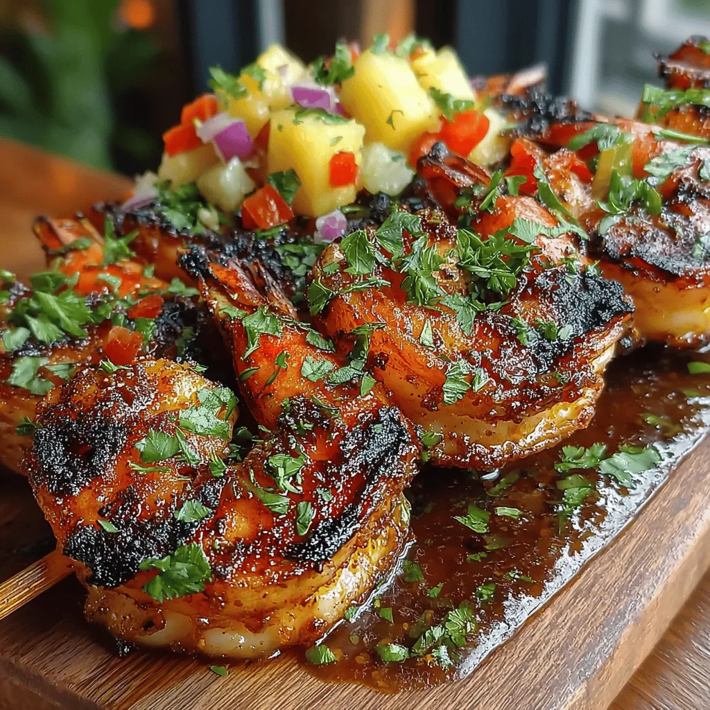 Die tropischen Garnelenspieße mit Ananas-Salsa sind nicht nur ein Fest für die Sinne, sondern auch ein Gericht, das mit frischen Zutaten und lebendigen Aromen begeistert. Ursprünglich inspiriert von der karibischen Küche, vereinen sie die Süße der Ananas mit der Würze der marinierten Garnelen. Dieses Rezept bringt das Gefühl von Strandurlaub und Sommerfesten direkt in Ihre Küche. Garnelen sind in vielen Kulturen ein beliebtes Nahrungsmittel und haben eine lange Geschichte in der Küche der Küstenregionen. In der karibischen und lateinamerikanischen Küche spielen sie eine zentrale Rolle, oft kombiniert mit fruchtigen, scharfen oder würzigen Beilagen.