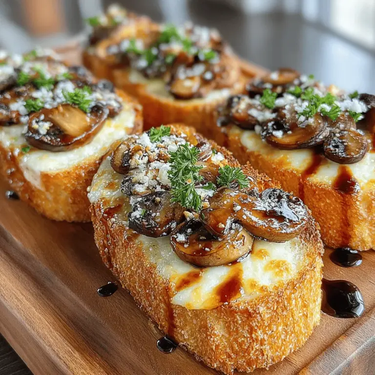 Die himmlische herzhaftes Pilz- und Brie-Toast-Schmelze ist ein köstliches Gericht, das die Aromen von frisch gebratenen Champignons und schmelzendem Brie-Käse in einer herzhaften Kombination vereint. Dieses Rezept erfreut sich großer Beliebtheit, nicht nur wegen seiner einfachen Zubereitung, sondern auch wegen der unverwechselbaren Geschmacksintensität, die es bietet. Es eignet sich perfekt als Snack, Vorspeise oder auch als leichtes Hauptgericht und ist sowohl bei Familienfeiern als auch bei geselligen Abenden mit Freunden ein Hit.