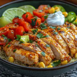 Die Pikante Limetten-Hühnchen-Schalen sind ein wahres Fest für den Gaumen! Mit ihrem frischen und würzigen Geschmack bieten sie eine perfekte Balance aus Proteinen, gesunden Fetten und komplexen Kohlenhydraten. Dieses Gericht ist nicht nur nährstoffreich, sondern auch äußerst vielseitig und lässt sich schnell zubereiten. Ob für ein leichtes Mittagessen, ein entspanntes Abendessen oder als Teil eines Buffets – diese Schalen werden sicherlich zum Highlight jeder Mahlzeit.