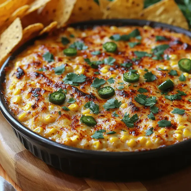 Der Würzige Velours-Jalapeño-Mais-Dip ist nicht nur ein einfacher Snack, sondern ein wahres Fest für die Sinne. Dieses Rezept vereint die Süße des Maises mit der feurigen Schärfe der Jalapeños und den cremigen Aromen von Frischkäse und Sauerrahm. Egal, ob bei einer geselligen Runde mit Freunden, einem Familienfest oder als Fingerfood zu einem gemütlichen Abend auf der Couch – dieser Dip bringt Schwung und Freude auf jeden Tisch.