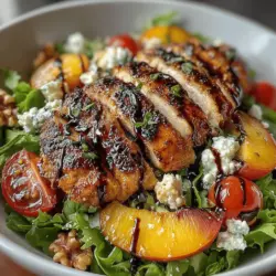 Der Gegrillte Pfirsich-Hühnchen-Salat ist ein köstliches und gesundes Gericht, das sich perfekt für warme Sommertage eignet. Mit der Kombination aus saftigem Hühnchen, süßen Pfirsichen und frischem Gemüse bietet dieser Salat nicht nur eine Vielzahl an Aromen, sondern auch eine ausgewogene Nährstoffzusammensetzung. Die Beliebtheit dieses Rezepts ist auf seine Vielseitigkeit zurückzuführen – es kann als leichtes Mittagessen, als Beilage zu Grillpartys oder sogar als Hauptgericht serviert werden.