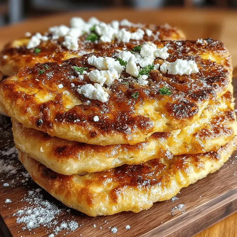 Goldene Freude, auch bekannt als gefüllte Fladenbrote mit karamellisierten Zwiebeln und Feta, ist ein köstliches Gericht, das nicht nur den Gaumen erfreut, sondern auch einen Hauch von kulturellem Erbe in jede Küche bringt. Diese Fladenbrote sind in der mediterranen und nahöstlichen Küche verbreitet und bieten eine perfekte Kombination aus herzhaften Aromen und einer knusprigen Textur. Karamellisierte Zwiebeln verleihen dem Gericht eine süße Tiefe, während der Feta-Käse eine cremige, salzige Note hinzufügt. Dieses Gericht ist ideal für gesellige Anlässe, als Snack oder sogar als sättigendes Hauptgericht.