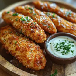 Ranch-Hühnchenstreifen sind in den letzten Jahren zu einem beliebten Snack oder Hauptgericht in vielen Haushalten geworden. Sie finden sich oft auf Speisekarten von Restaurants und in Fast-Food-Ketten, aber sie können auch ganz einfach zu Hause zubereitet werden. Die Kombination aus Buttermilch und Ranch-Gewürzen sorgt dafür, dass die Hühnchenstreifen zart und saftig bleiben, während die Panade perfekt knusprig wird. Dies macht sie zu einem idealen Gericht für Partys, Familienessen oder einfach nur einen gemütlichen Abend zu Hause.