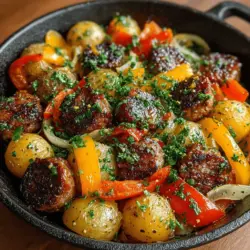 Die Sizzelnde Wurst- und Paprika-Fiesta ist ein schmackhaftes und unkompliziertes Gericht, das nicht nur durch seine bunten Zutaten begeistert, sondern auch durch seine Vielseitigkeit. Dieses Rezept vereint die Aromen italienischer Wurst mit dem Crunch von frischem Gemüse und den herzhaften Noten von Gewürzen, die zusammen ein echtes Geschmackserlebnis bieten. Ob für ein entspanntes Abendessen mit der Familie oder eine gesellige Runde mit Freunden, dieses Gericht ist immer ein Hit und bringt jeden an den Tisch.