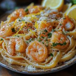 Lust auf ein Gericht, das sowohl einfach zuzubereiten als auch voller Geschmack ist? Die Zesty Lemon Butter Shrimp Pasta ist genau das! Diese köstliche Kreation kombiniert zarte Garnelen mit einer erfrischenden Zitronensauce und perfekt al dente Fettuccine. Ursprünglich aus der italienischen Küche stammend, hat sich dieses Rezept durch die Kombination aus frischen Zutaten und der klassischen Zubereitungsmethode schnell zu einem Favoriten vieler Haushalte entwickelt. Es eignet sich hervorragend für ein schnelles Abendessen unter der Woche oder für besondere Anlässe, bei denen man seine Gäste beeindrucken möchte.