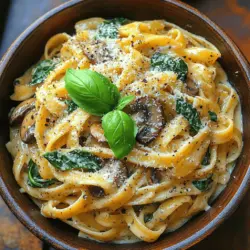 Willkommen zu unserem Rezept für cremige Spinat-Pilz-Pasta! Dieses köstliche Gericht ist nicht nur einfach zuzubereiten, sondern bietet auch eine wahre Geschmacksexplosion. Egal, ob Sie ein erfahrener Koch oder ein Anfänger in der Küche sind, diese Pasta wird Ihnen mit ihrer cremigen Textur und den herzhaften Aromen von frischem Gemüse und Pilzen sicherlich gefallen. Die Kombination aus Fettuccine, frischem Spinat und saftigen Champignons ergibt ein Gericht, das sowohl nahrhaft als auch befriedigend ist und perfekt für ein schnelles Abendessen unter der Woche oder ein entspanntes Wochenende ist.