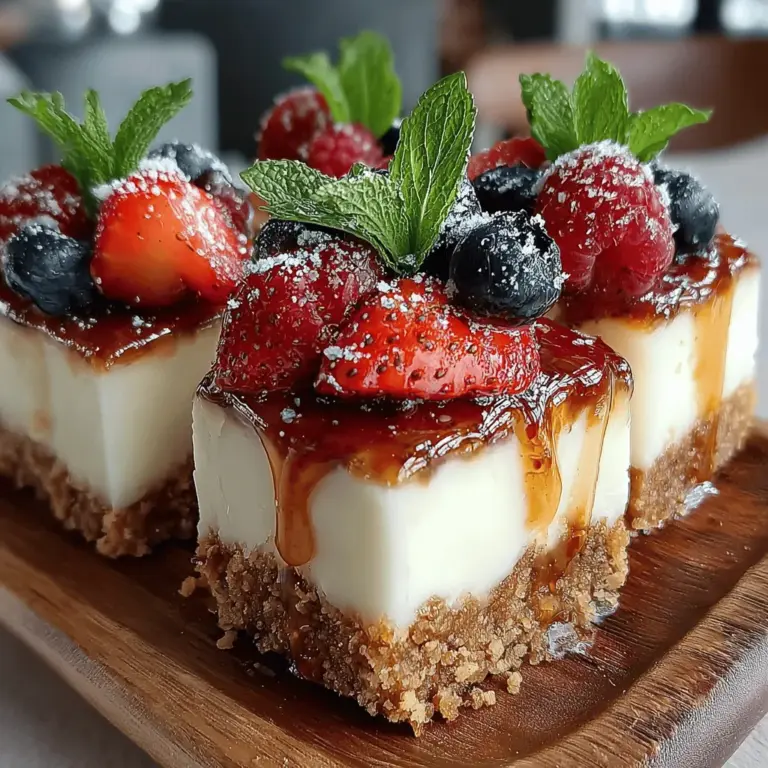 Die No-Bake Beeren Genuss Cheesecake Riegel sind der perfekte Genuss für alle, die ein einfach zuzubereitendes und köstliches Dessert lieben. Dieses Rezept kombiniert die cremige Textur von Cheesecake mit der frischen Süße von Beeren und ist somit eine wahre Gaumenfreude. Ob für eine sommerliche Gartenparty, einen Geburtstag oder einfach nur als süßer Snack für zwischendurch – diese Riegel werden garantiert zum Hit bei Familie und Freunden. Die Zubereitung erfordert keinen Ofen, was das Rezept besonders unkompliziert macht und es auch für weniger erfahrene Köche attraktiv macht.