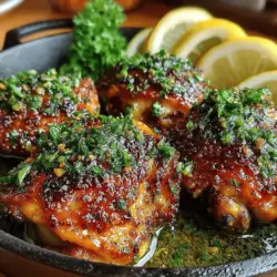 Willkommen zu einem köstlichen Rezept, das sowohl süße als auch herzhafte Aromen vereint – die süßen und herzhaften Honig-Knoblauch gerösteten Hähnchenschenkel! Dieses Gericht ist nicht nur eine Gaumenfreude, sondern auch einfach zuzubereiten und perfekt für verschiedene Anlässe, sei es ein entspanntes Familienessen, ein festliches Abendessen oder ein geselliges Grillfest mit Freunden.